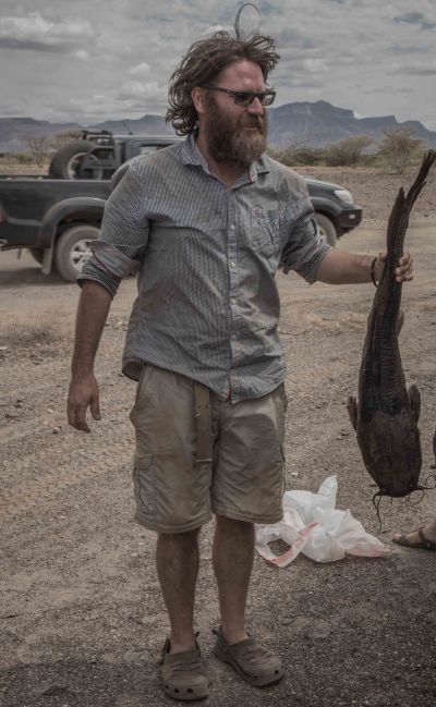 Lake Turkana Supper... Needed an axe to gut and clean it..